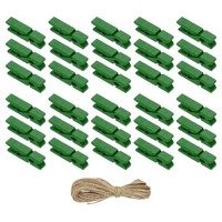 WäScheklammern Holz 50 StüCk, GrüN, 0.7*3.5Cm