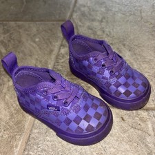 Vans Off The Wall purple tonal Checkerboard Infant Boy Girl Crib Shoes Size 3 C
