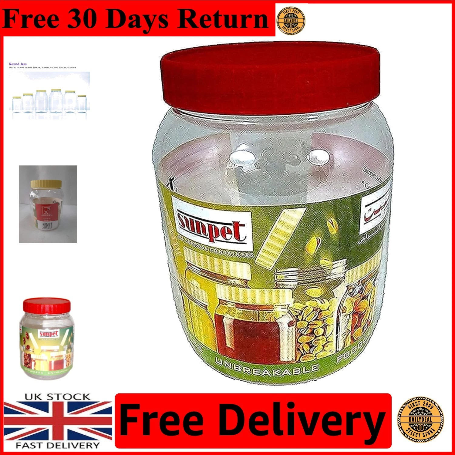 High-Quality 1000 ml Leak Resistant Red Canisters - Perfect for Spices, Set of 6