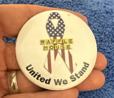 Waffle House United We Stand Patriotic Flag Button Pin Employee 54
