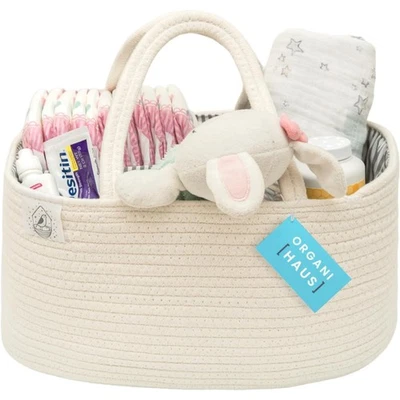Wickelkorb Wickeltasche Organizer Windel Caddy Baby Geschenkkorb - Bild 1 von 2