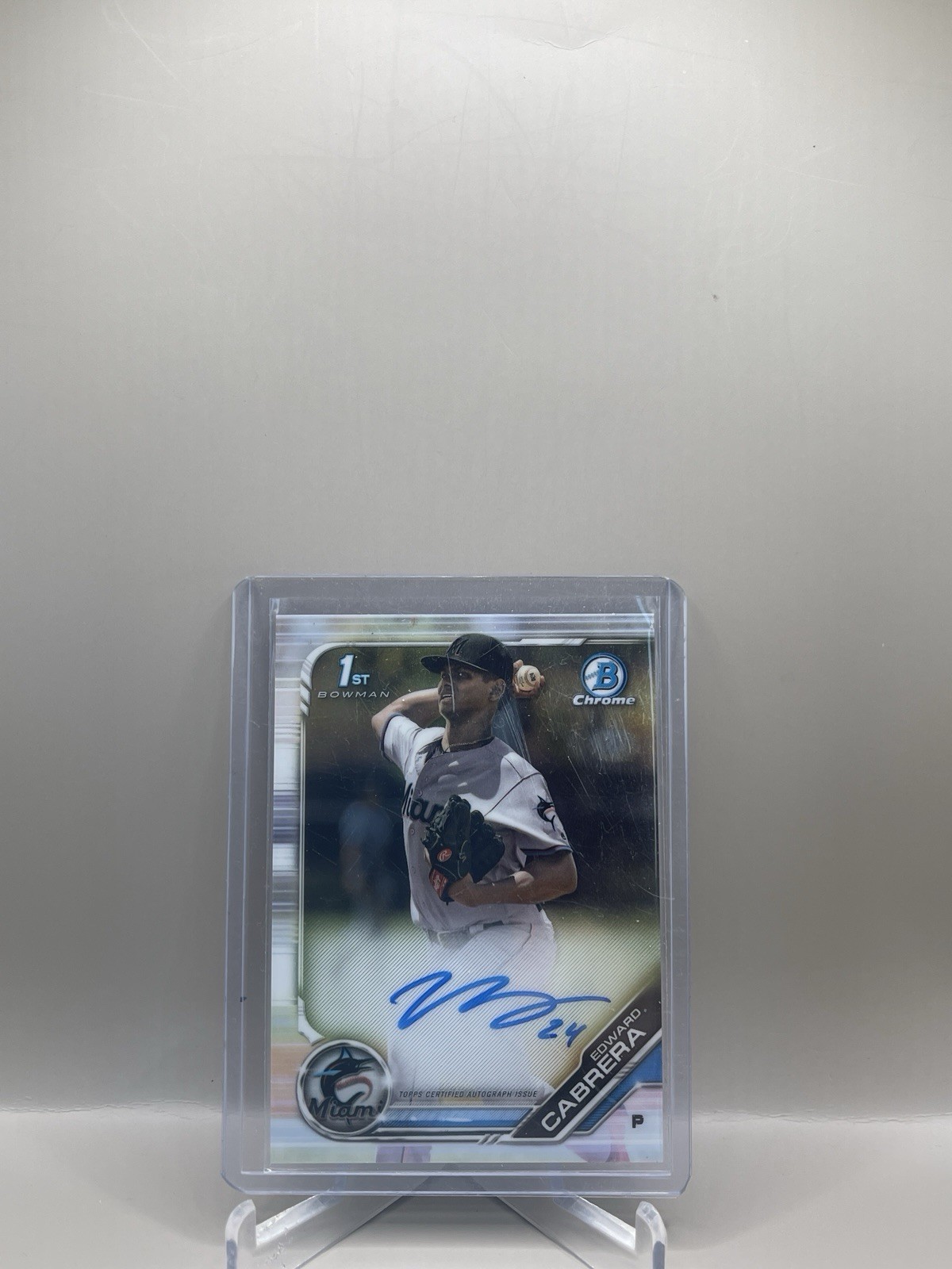 Edward Cabrera 2019 Bowman Chrome 1st Auto #CPA-EC Rookie RC Miami Marlins