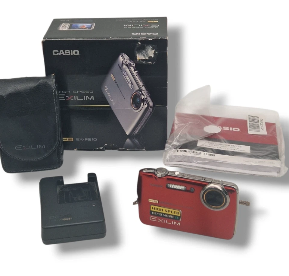 ⚡Casio Exilim EX-FS10 Digitalkamera OVP+ Zubehörpaket Akku Netzteil Tasche ⚡