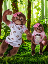 1 PC 20 Inch Monkey Reborn Animal Baby Cute Lifelike Bebe Reborn Doll for Childr