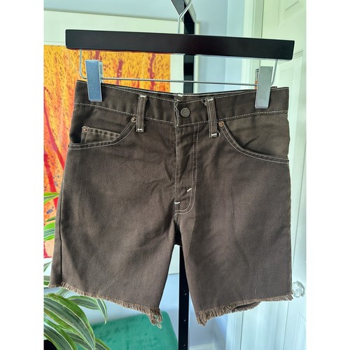 Rare Vintage 60s Levi's Big E White Tab Brown Cut-Off Shorts USA Selvedge 27 - 第 2/9 張圖片