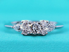 $6,350 Tiffany & Co PT950 Platinum Round Pear Shape Diamond Engagement Ring 4.25