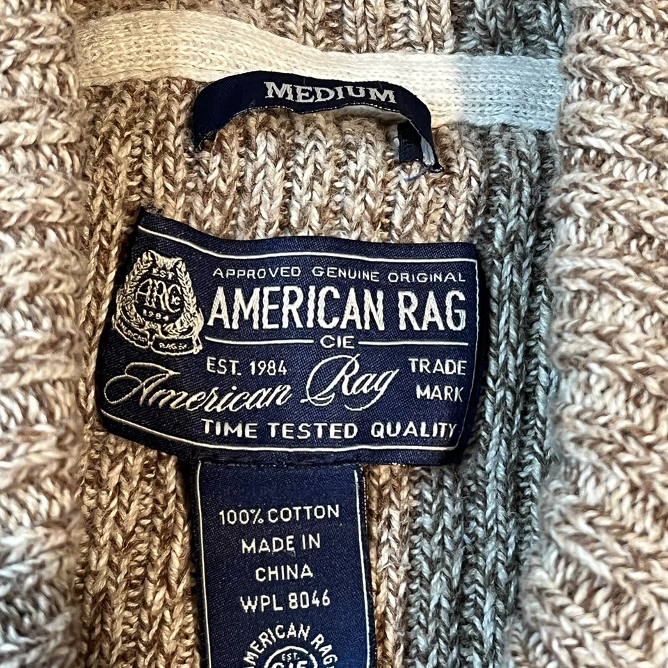 American Rag Women’s Sweater Size M Mock Neck Brown Taupe Cotton EUC - Изображение 2 из 4