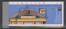 AUSTRALIA 1989 $4.10 Trams Booklet overprinted Opening of Tramway Dinner MNH