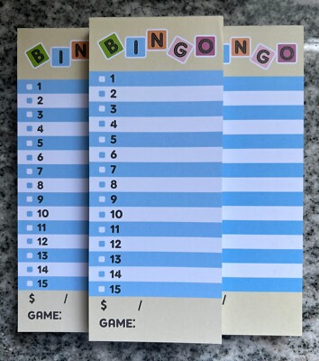 Set of 3 Bingo Note Pads for Line Races- 100 sheets on each pad FREE SHIPPING