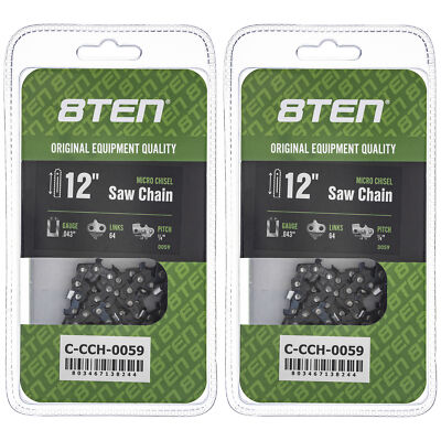 Micro Chisel Chainsaw Chain 12 Inch .043 1/4 64DL for Stihl 36700050064 2 Pack
