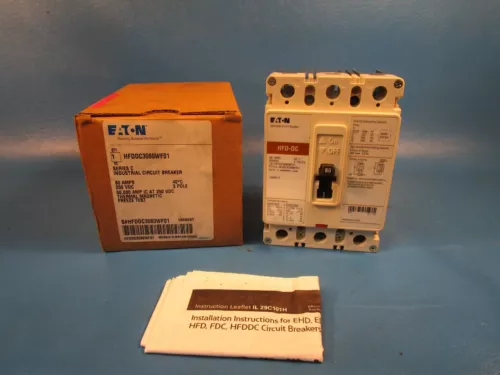 Eaton HFDDC3080WF01, Molded Case Breakers (MCCBs) HFD 3P 80A 250V 50/60Hz 3Ph F