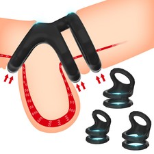 Ball Stretcher Enhancer Squeeze-Scrotum Testicle Silicone Ring Delay Ejaculation