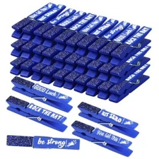  30 Pcs Spirit Clips Cheer Pins Cheerleader Gifts Cheer Clothes Pins for Blue