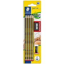 Staedtler Noris HB Hexagonal Pencils Set of 8 Shatterproof  Sharpener  Eraser