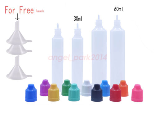 30ml 60ml Pen Shaped Dropper Bottle Precision Drip Tip Childproof Cap Plastic PE - Picture 1 of 8