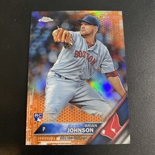 2016 Topps Baseball Chrome Orange Refractor Brian Johnson 06/25 Rookie Card #137. rookie card picture