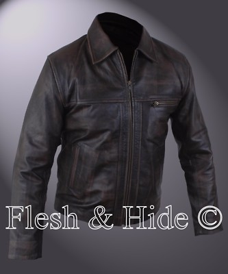 Genuine Cowhide Leather Distressed Inception Cobb Leonardo DiCaprio Jacket 