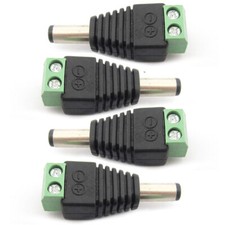 4pcs 5.5x2.1mm 2.1mm CCTV DC Power Male Plug Free Solder Terminal Connector
