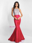 Blush By Alexia Couture C1013 Red Mermaid Rhinestone Bodice Sz 10 Prom Gown