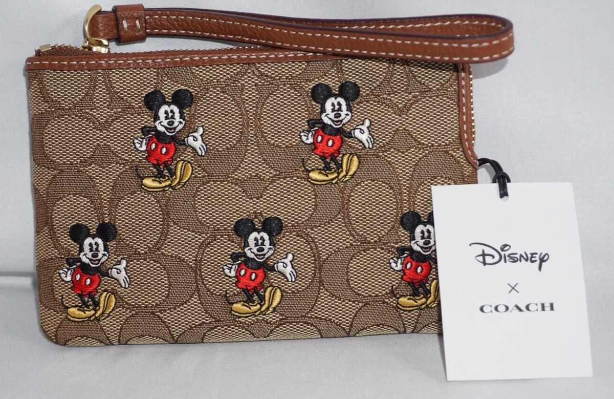 COACHミディアムcornerジップウォレット/Mickey Mouse Coach Disney X Coach Corner Zip Trio With Mickey Mouse Faces