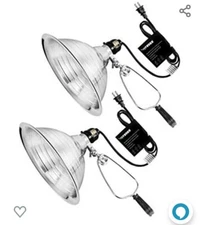 Clamp Lamp Light With Detachable 8.5 Inch Aluminum Reflector 150 Watt Pack Of 2 
