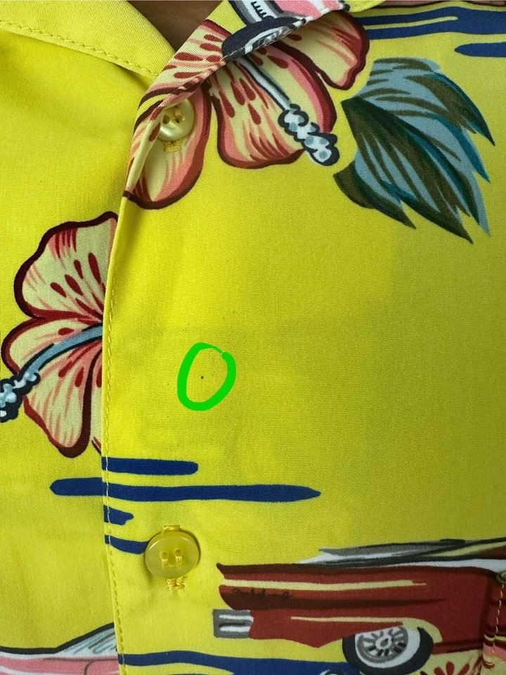 复古 90 年代经典汽车夏威夷衬衫男式大号花卉涤纶票房 — 第 4/4 张图片