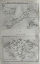 1850 Alexandra Egypt Original Antique Map by G.H. Swanston