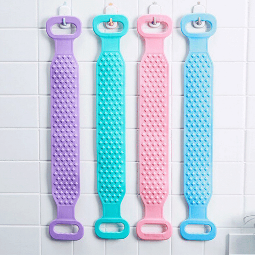 Silicone Bath Towel Back Brush Scrubber Exfoliating Scrub Body Wash Dual Side - Picture 4 of 16