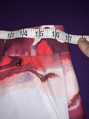 Calvin Klein Red Purple Swirl on White Brushed Cotton shorts 8 EPC lite Sateen - 第 3/8 張圖片