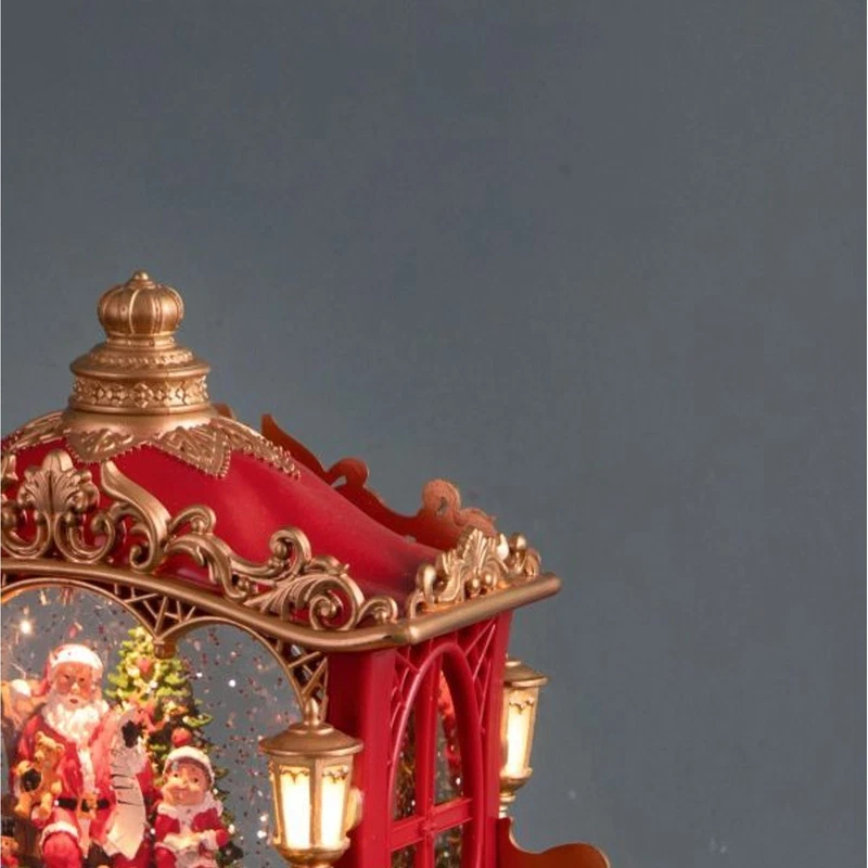 Carrozza Babbo Natale con Luci LED e Musica BRANDANI Decorazione Natale Vintage, fotografia 3 di 9