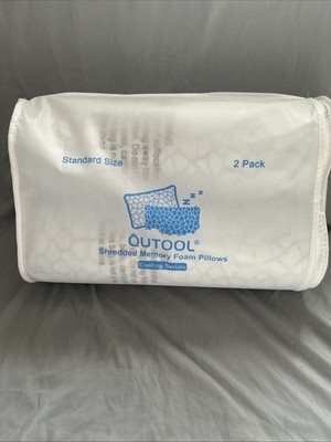 Enhanced Cooling Pillows for Sleeping Shredded Memory Foam 2 Pack