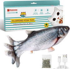 Cat Toys Flopping Fish with Catnip, Moving Kitten Kicker, Floppy Wiggle Carp for