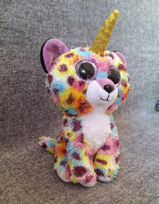 2019 /TY Silk Collection. Giselle-Unicorn Leopard. Stofftier.Große leuchtende Augen.18cm