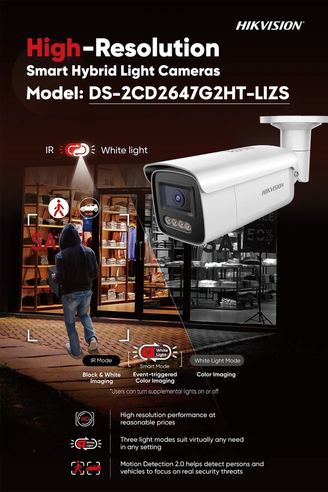 Hikvision DS-2CD2647G2HT-LIZS 4MP Hybrid Light ColorVu Bullet IP Camera 2.8-12mm - Image 3 of 4