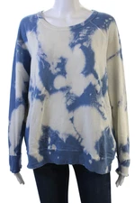 The Great Women Pullover Sweatshirt Blue Cotton Crew Neck Long Sleeve Size 1