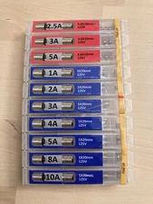 EEEEE 10 Values 125V Fast Blow Glass Fuse Assortment Kit 3.6x10mm & 5x20mm