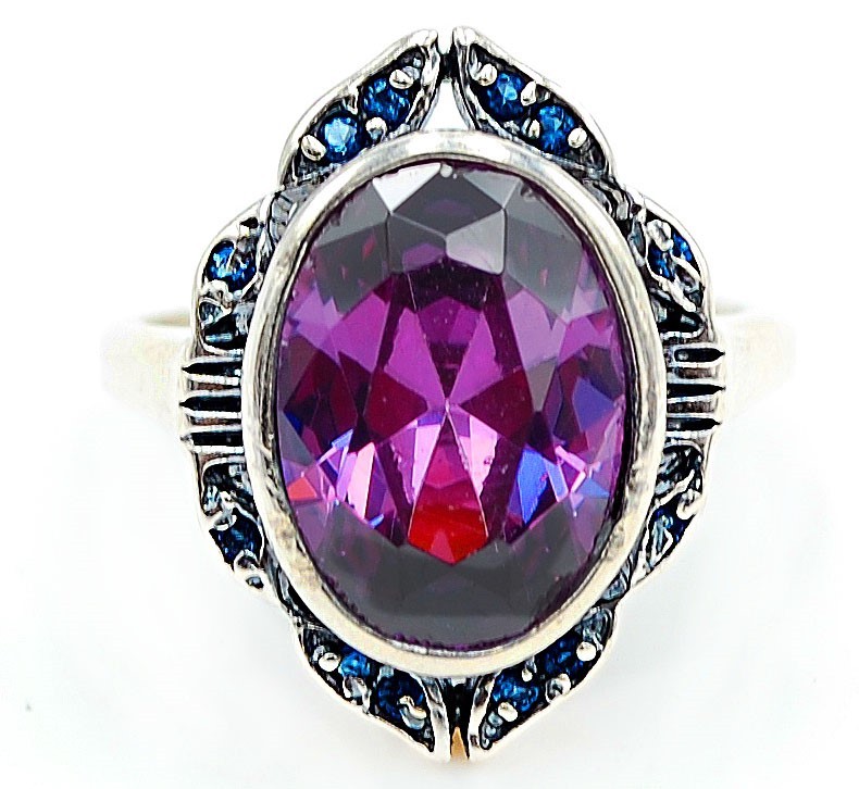 8CT Amethyst 925 Sterling Silver Filigree Ring Sz 6 F6-4