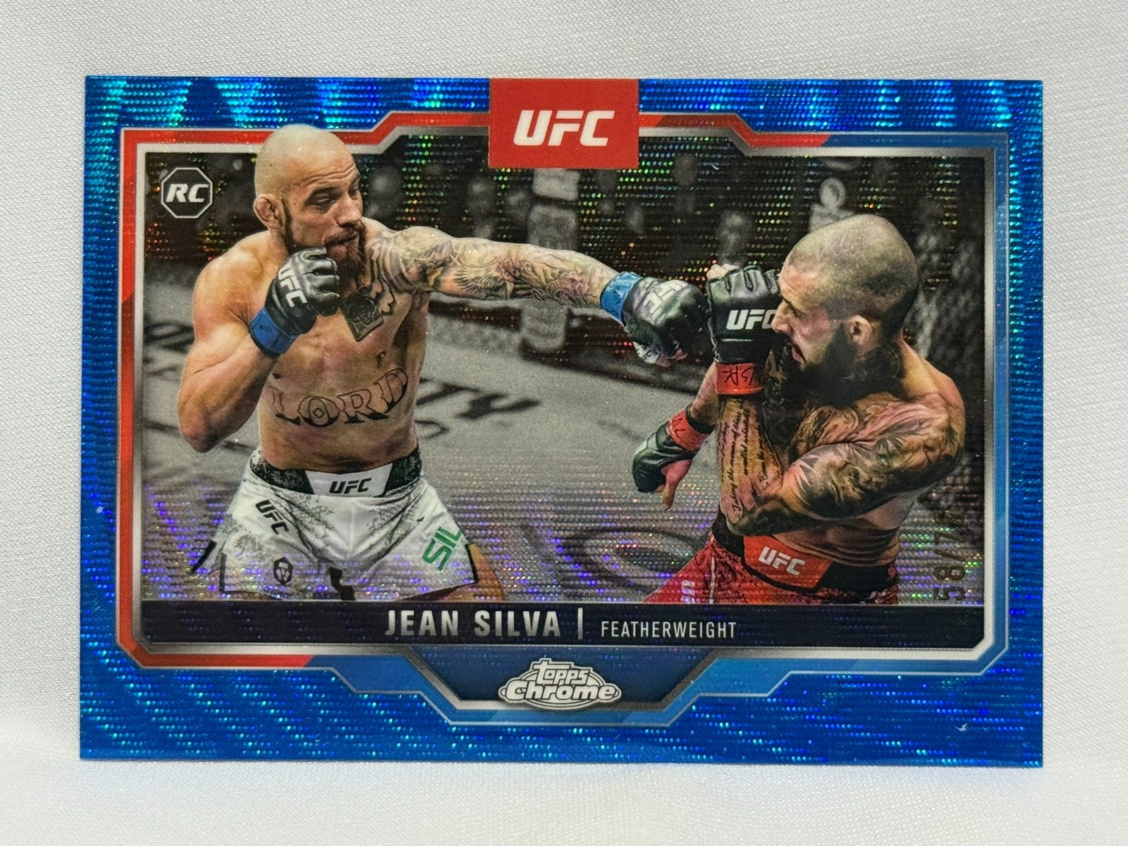 2025 Topps Chrome UFC Jean Silva RC #56 BLUE WAVE Refractor 58/75
