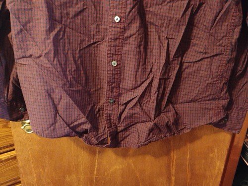 St. Johns Bay Burgundy Plaid Mens Medium LS Button Down Shirt (20 "W X 26"L) - Picture 7 of 12