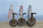 ~~~ Rare Antique Carved Wooden Birds Handmade European Alpine about 1930/40 ~~