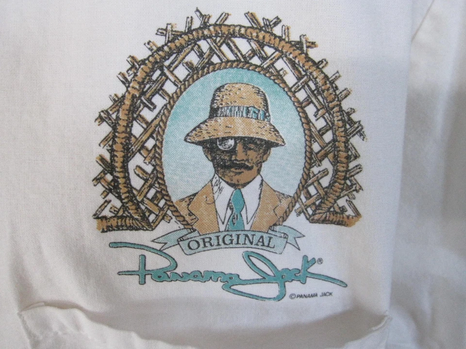 VTG 70s Original Panama Jack Button Up Shirt Logo Graphic on back Mens Large - Image 4 of 4