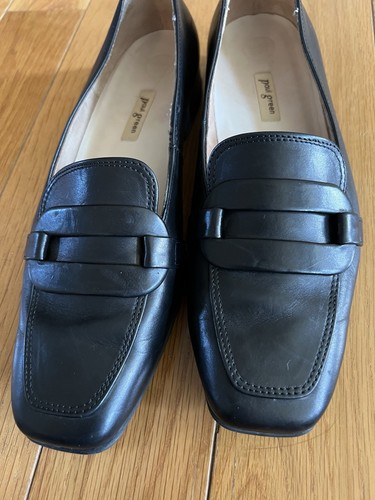 Paul Green Womens Black Leather Loafers Shoes 9 Medium Buckle Accent Casual - Picture 5 of 5
