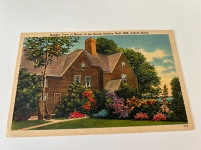 Garden View of House of the Seven Gables Salem Massachusetts MA Postcard
