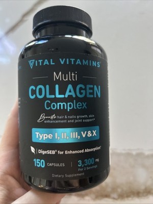 Vital Vitamins 3300mg Multi Collagen Capsules - 150 Count