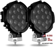 7 Inch Round Off Road LED Lights 51W 5000LM Spot  Flood Combo Black 2-Pack