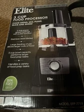 NIB Elite By Maxi-Matic PLATINUM Series 3 Cup Food Processor