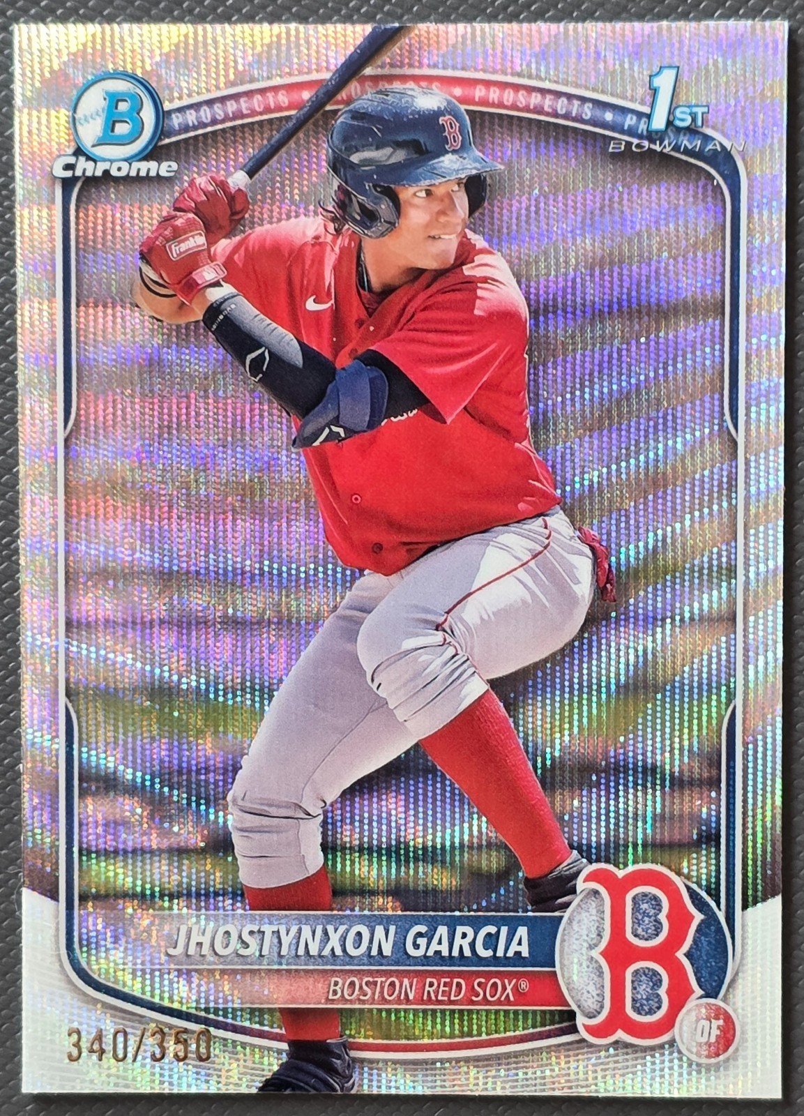 2025 Jhostynxon Garcia 1st Bowman Chrome Wave Refractor /350 - Red Sox