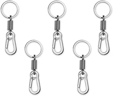 Carabiner Clip Keyring Stainless Steel Spring Keychain with Snap Hook Quick Rele