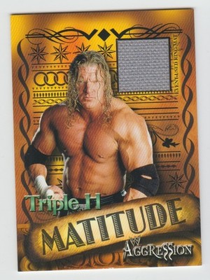 TRIPLE H 2003 Fleer WWE Aggression ''Matitude'' EVENT-USED Mat Relic Card
