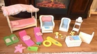 Vintage Barbie Furniture Lot 1982–84 Dream Bed Heart Family Nursery & Cottage